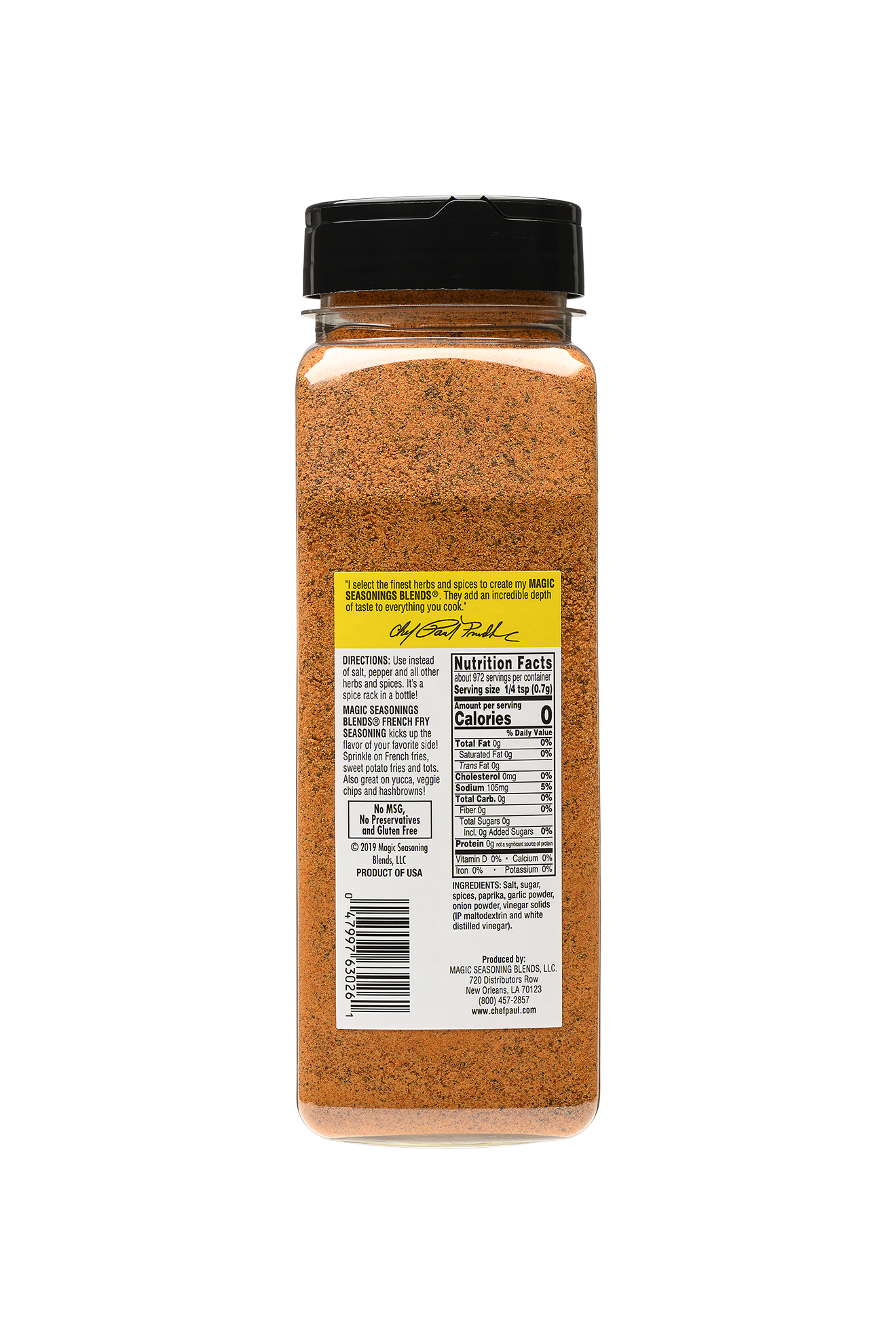 Spice Supreme French Fry Seasoning 6.5 oz Shaker Bottle